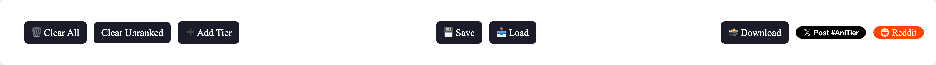 Bottom menu bar